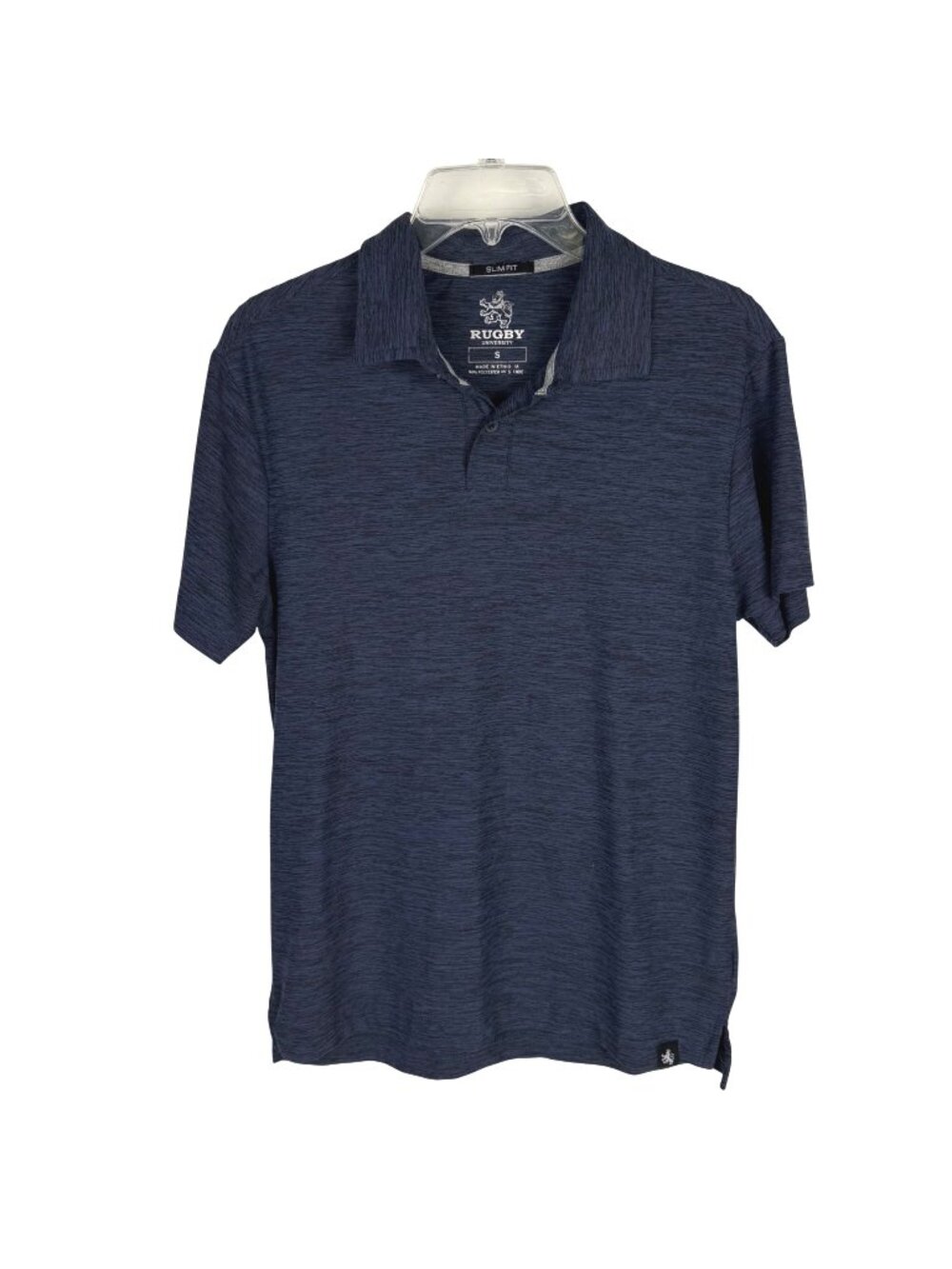 Rugby University Men's Short-Sleeve Slim-Fit Polo Shirt Blue Size S